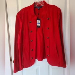 Tommy Hilfiger Women's Vibrant Red Double-Breasted Blazer